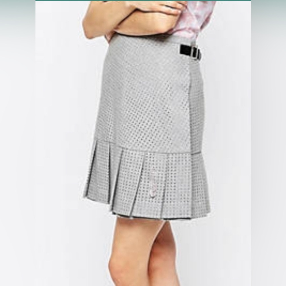 Le Kilt for ASOS Gray Pleated kilt Skirt size 4 small